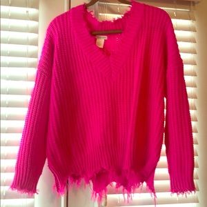 Distressed Pink Sweater